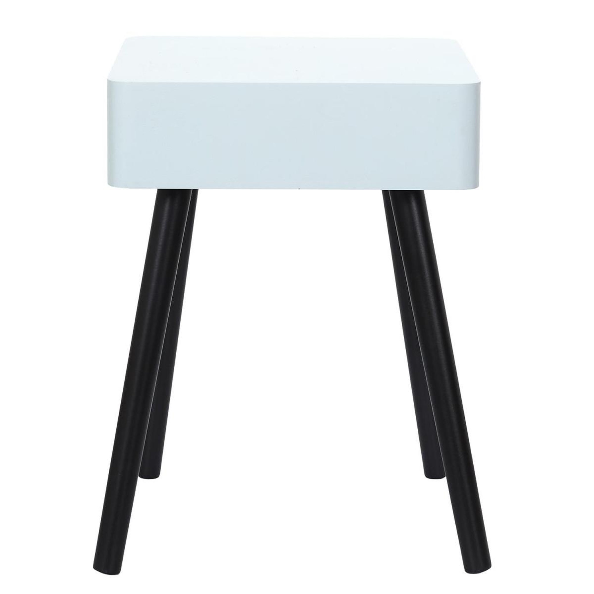 Voir la diapositive 4 : The Home Deco Factory Table de chevet 1 tiroir  bois  48cm gris