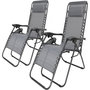 Voir la diapositive 1 : Habitat et Jardin Lot de 2 fauteuils de jardin inclinable zéro gravité  Sintra  - Gris