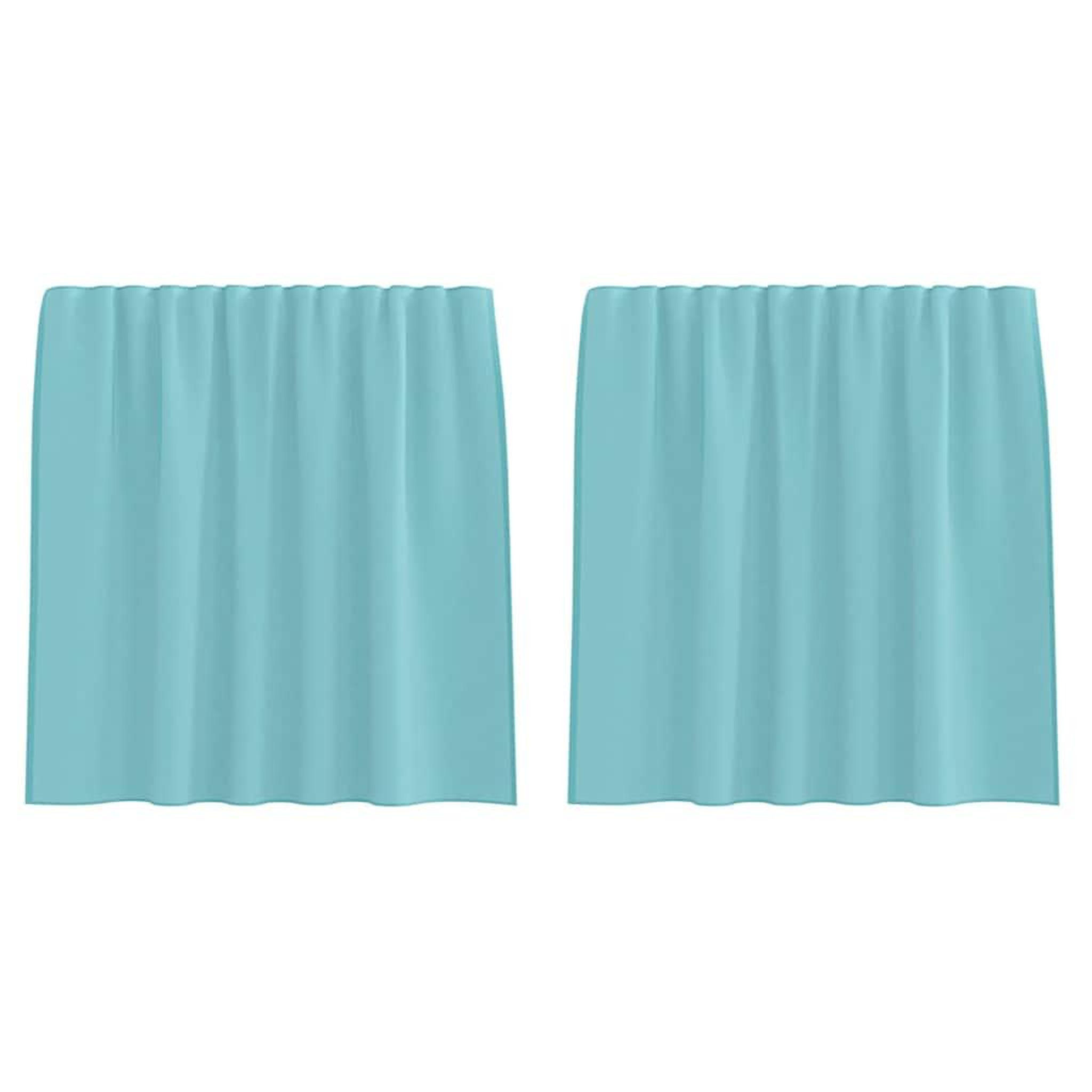 Voir la diapositive 2 : VIDAXL Rideaux en voile avec boucles 2 pcs turquoise 140x140 cm