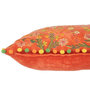 Voir la diapositive 3 : Paris Prix Coussin Velours Design Fleurs  Mexican  35x65cm Orange