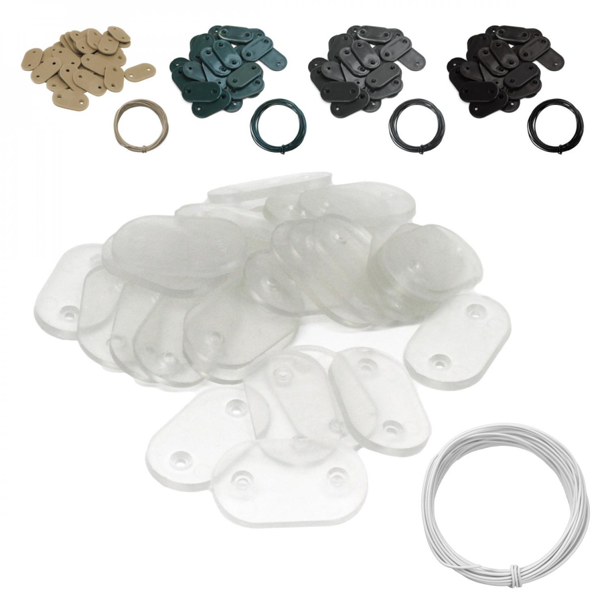 Voir la diapositive 1 : LINXOR Lot de 20 kits de kits de fixation pour brise vue, canisse anti-UV