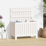 VIDAXL Boîte de rangement de jardin Blanc 76x42,5x54 cm Bois de pin
