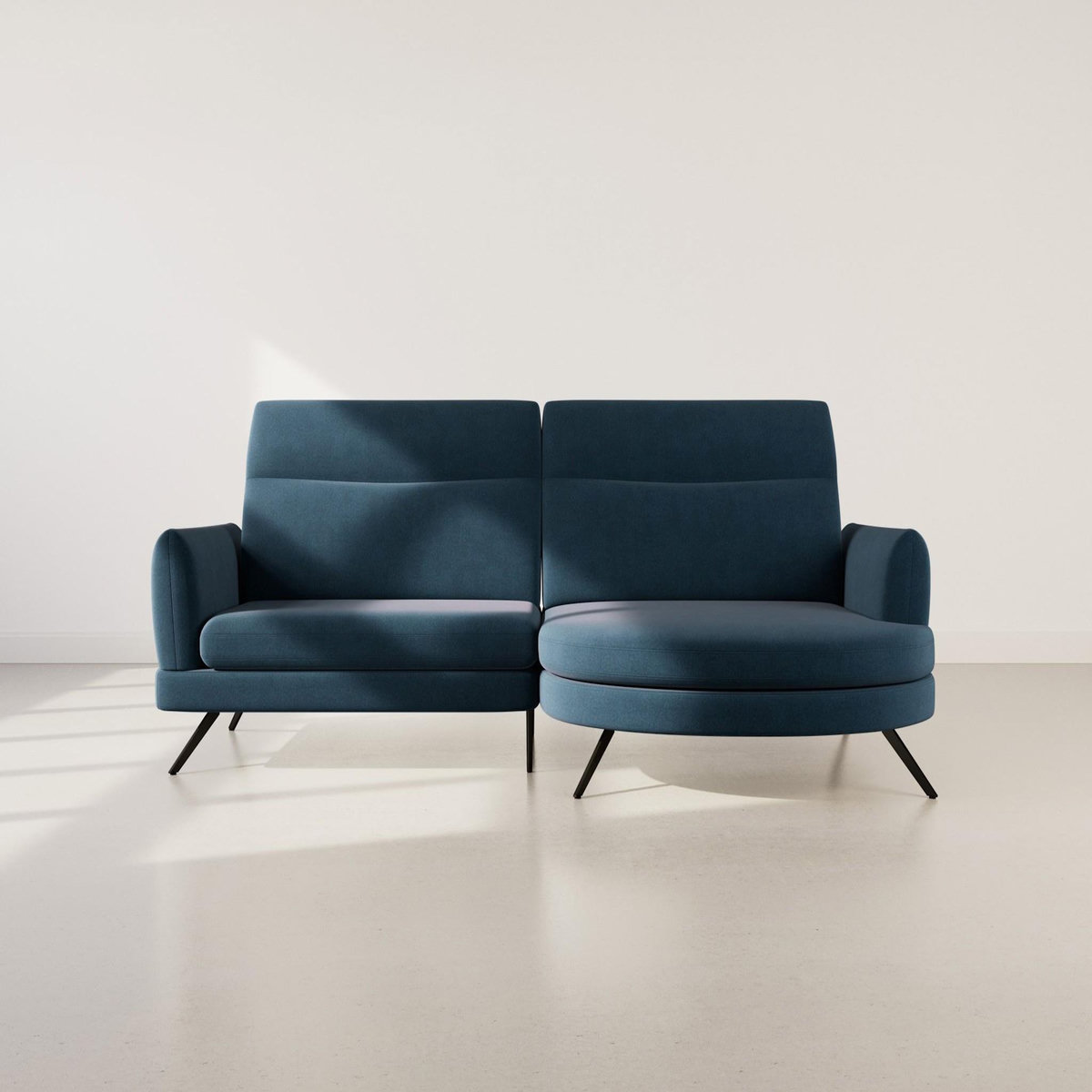 LISA DESIGN Terry - canapé d'angle droit 4 places avec têtières réglables en tissu texturé