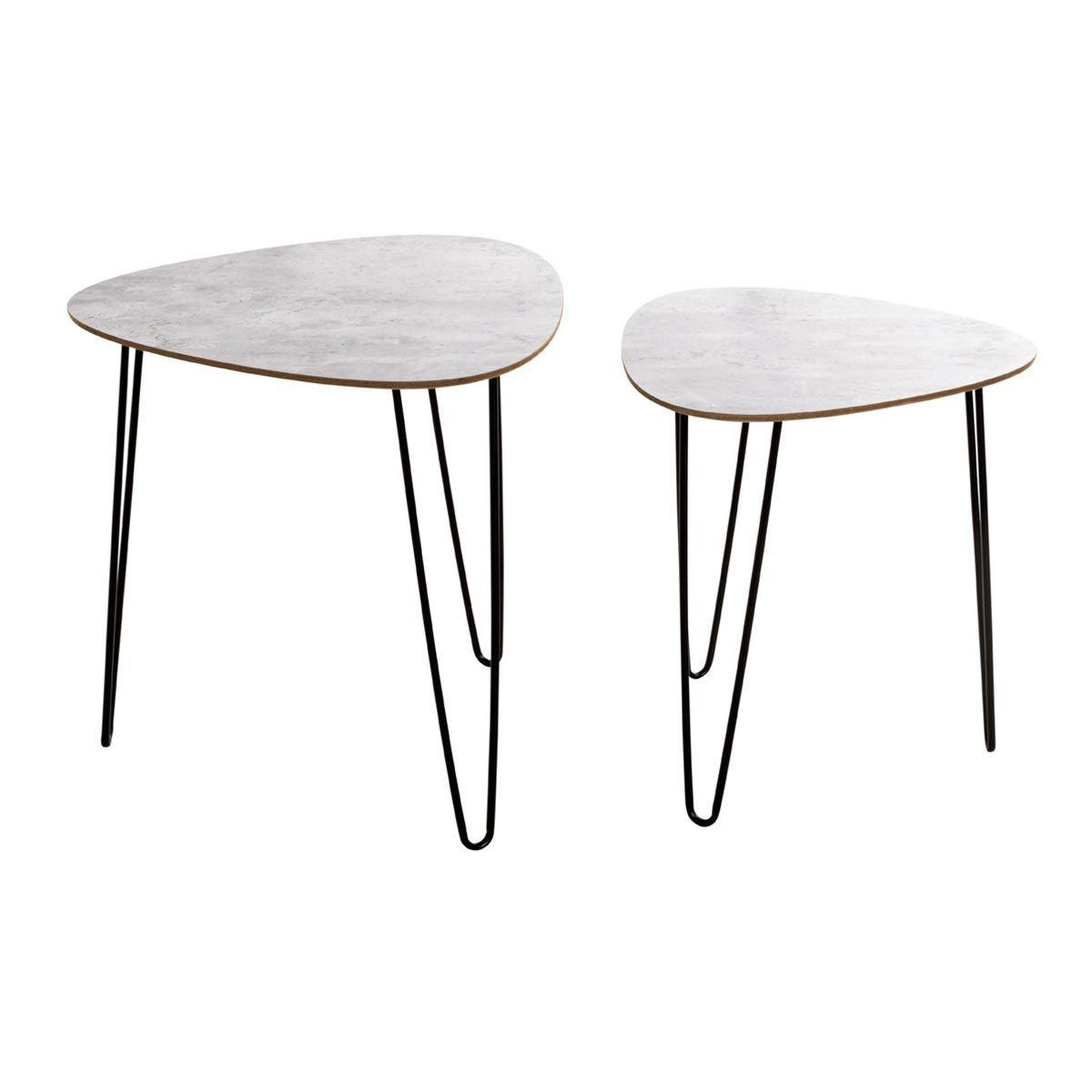 Voir la diapositive 2 : Paris Prix Lot de 2 tables d'appoint  lamy  48cm noir & béton
