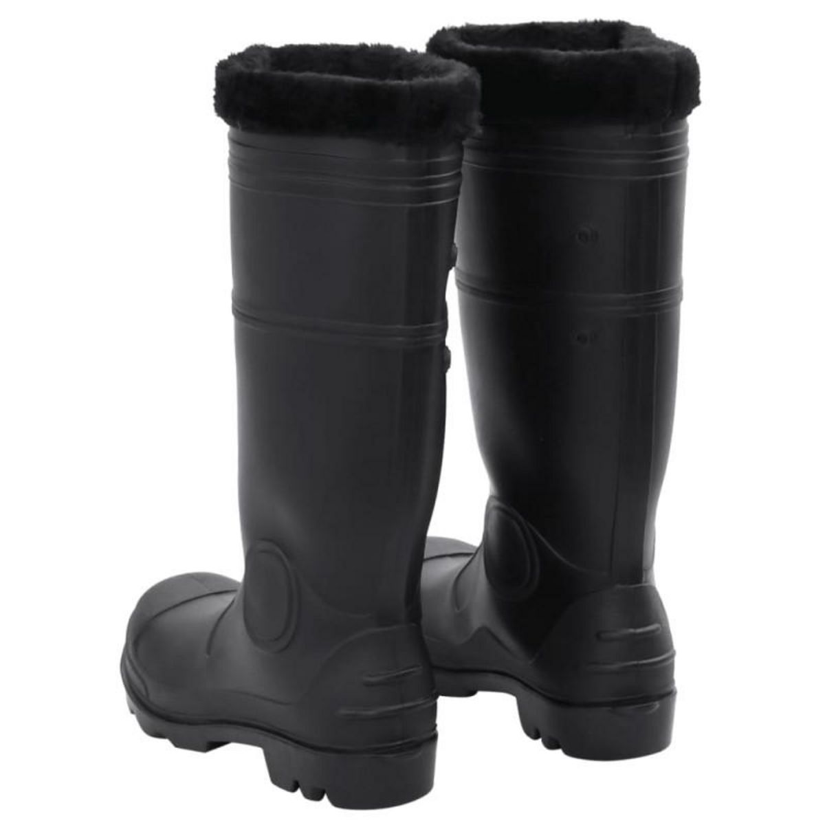 VIDAXL Bottes de pluie avec chaussettes amovibles noir taille 41 PVC