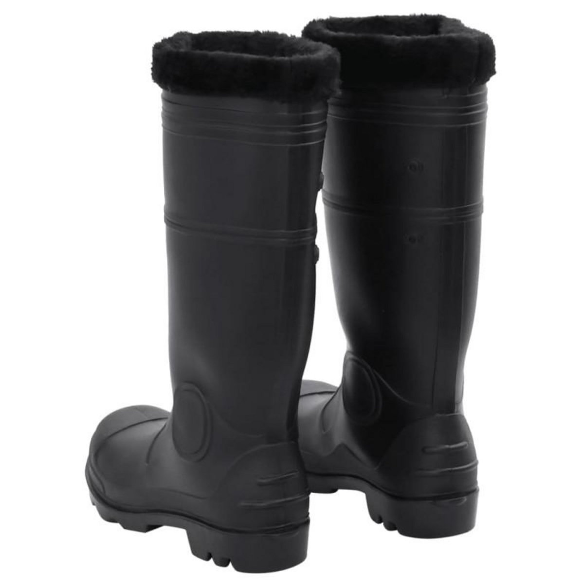 VIDAXL Bottes de pluie avec chaussettes amovibles noir taille 41 PVC