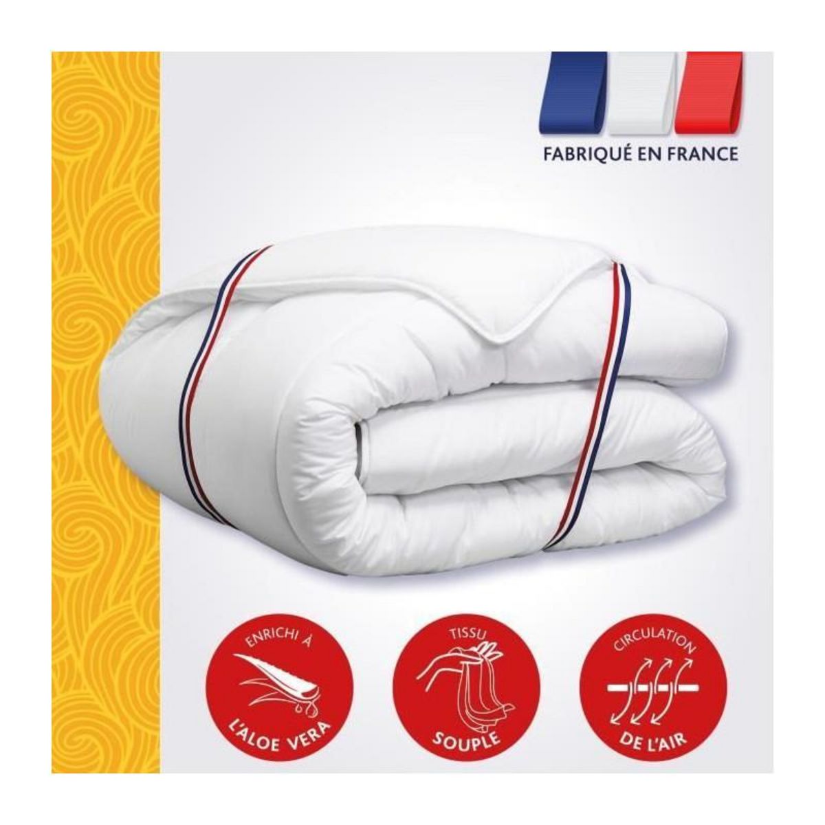 DODO Couette 240x260 cm DODO ALoe - Tempérée - 300G/m² - Couette 2 personnes - Douce et Confortable - Blanc