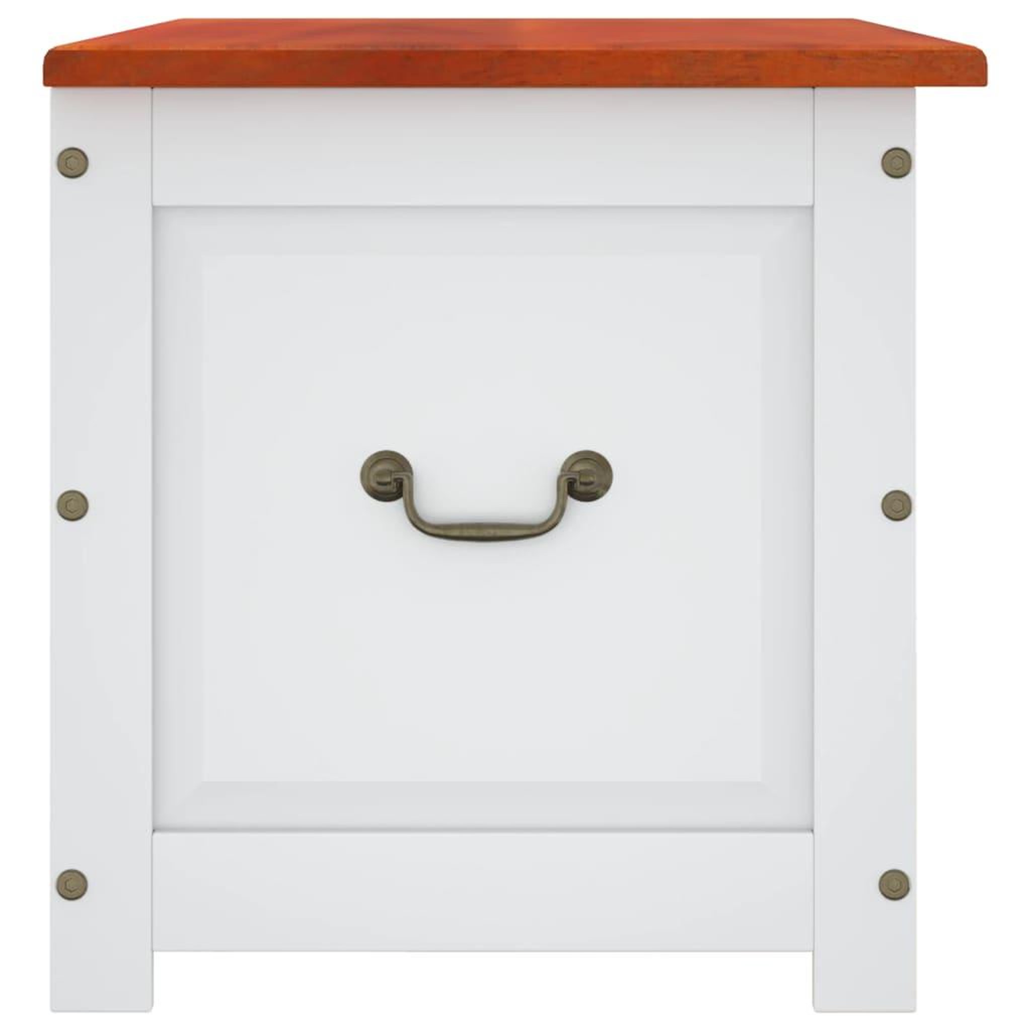 Voir la diapositive 5 : VIDAXL Coffre de rangement et couvercle marron et blanc bois d'acacia