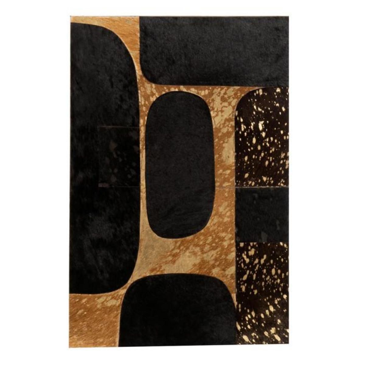 Paris Prix Tableau Déco en Cuir  Opalo  40x60cm Noir & Or