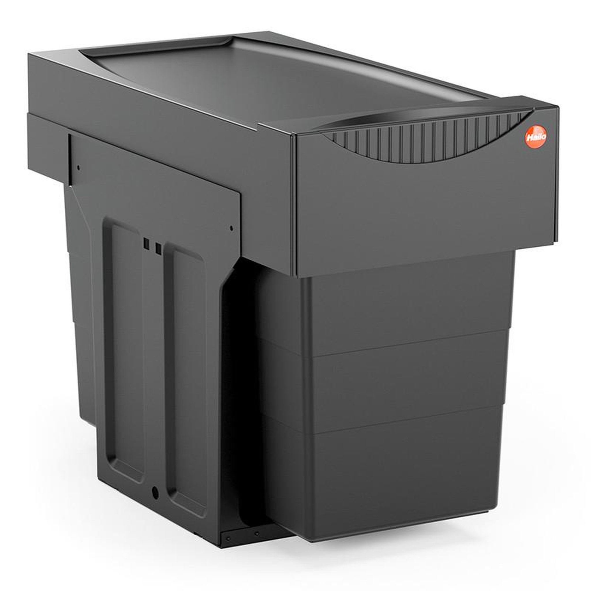 Voir la diapositive 4 : HAILO Poubelle tri sélectif 2 bacs encastrable 30l (15+15) hailo tandem black edition