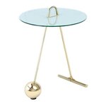 Paris Prix Table d'Appoint Design  Pendule  60cm Or & Blanc