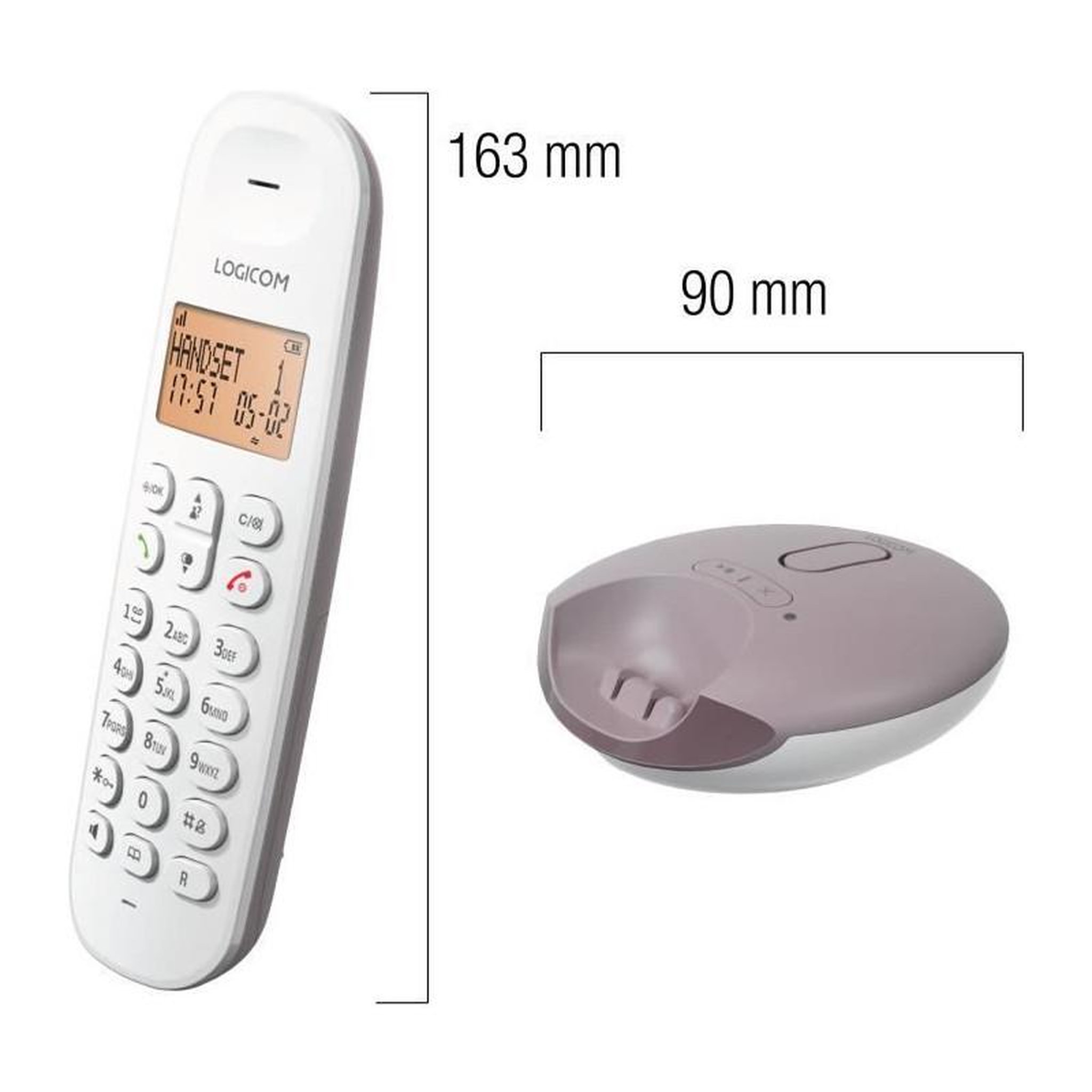 Voir la diapositive 2 : Logicom Téléphone sans fil Iloa Solo Répondeur Taupe