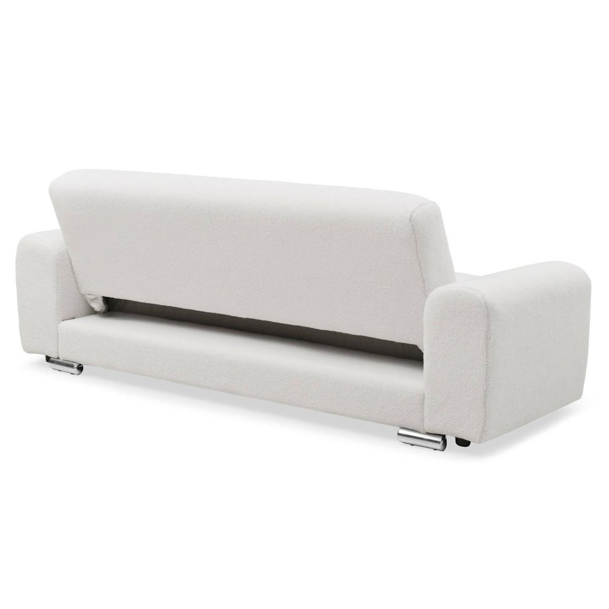 Paris Prix Canapé Convertible 3 Places Bouclette  Trey  223cm Crème