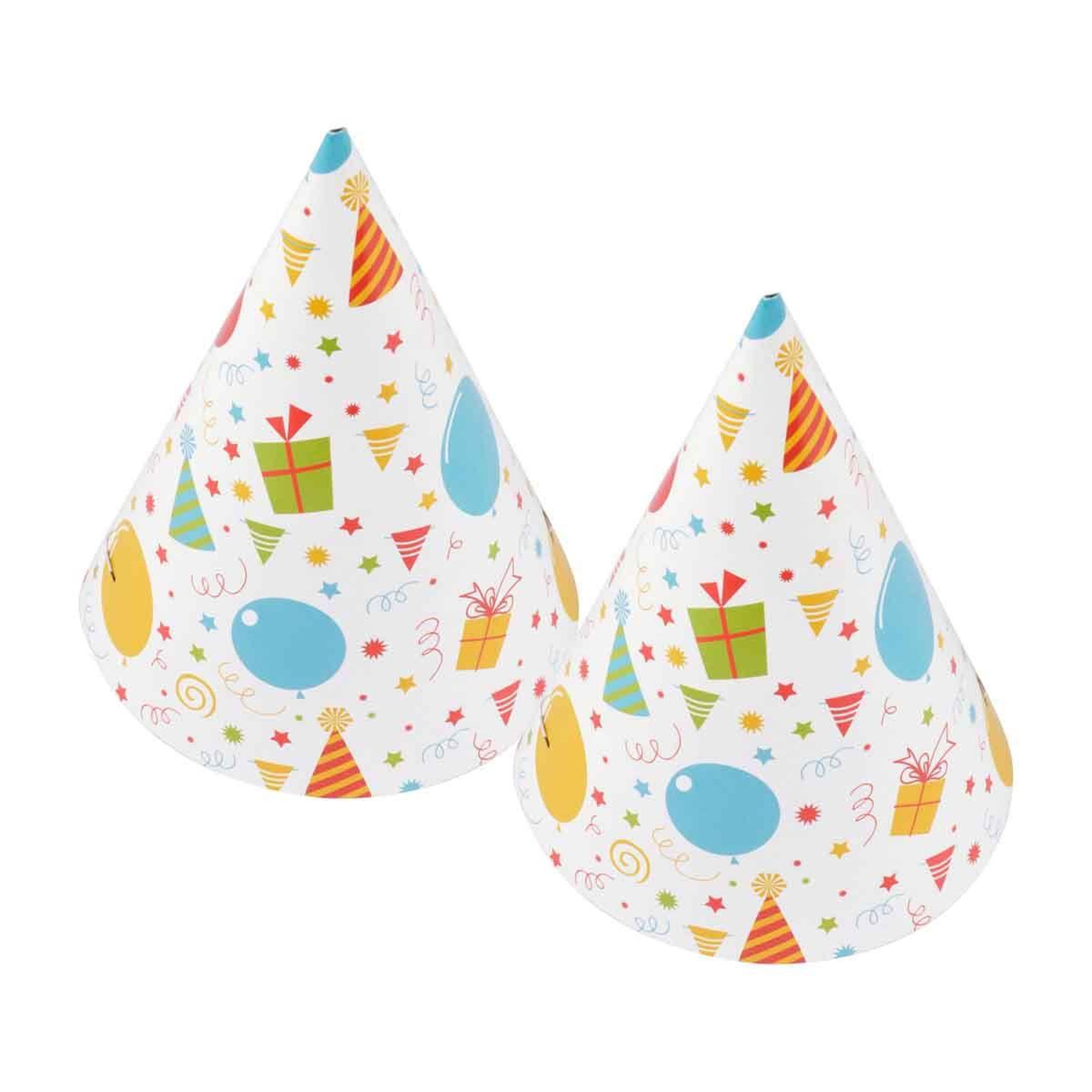 HOMEA Lot de 6 chapeaux en papier  fête  16cm blanc