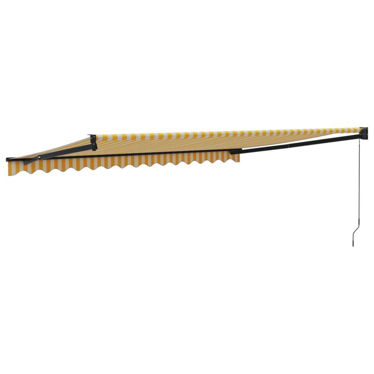 VIDAXL Auvent retractable jaune et blanc 4x3 m tissu et aluminium