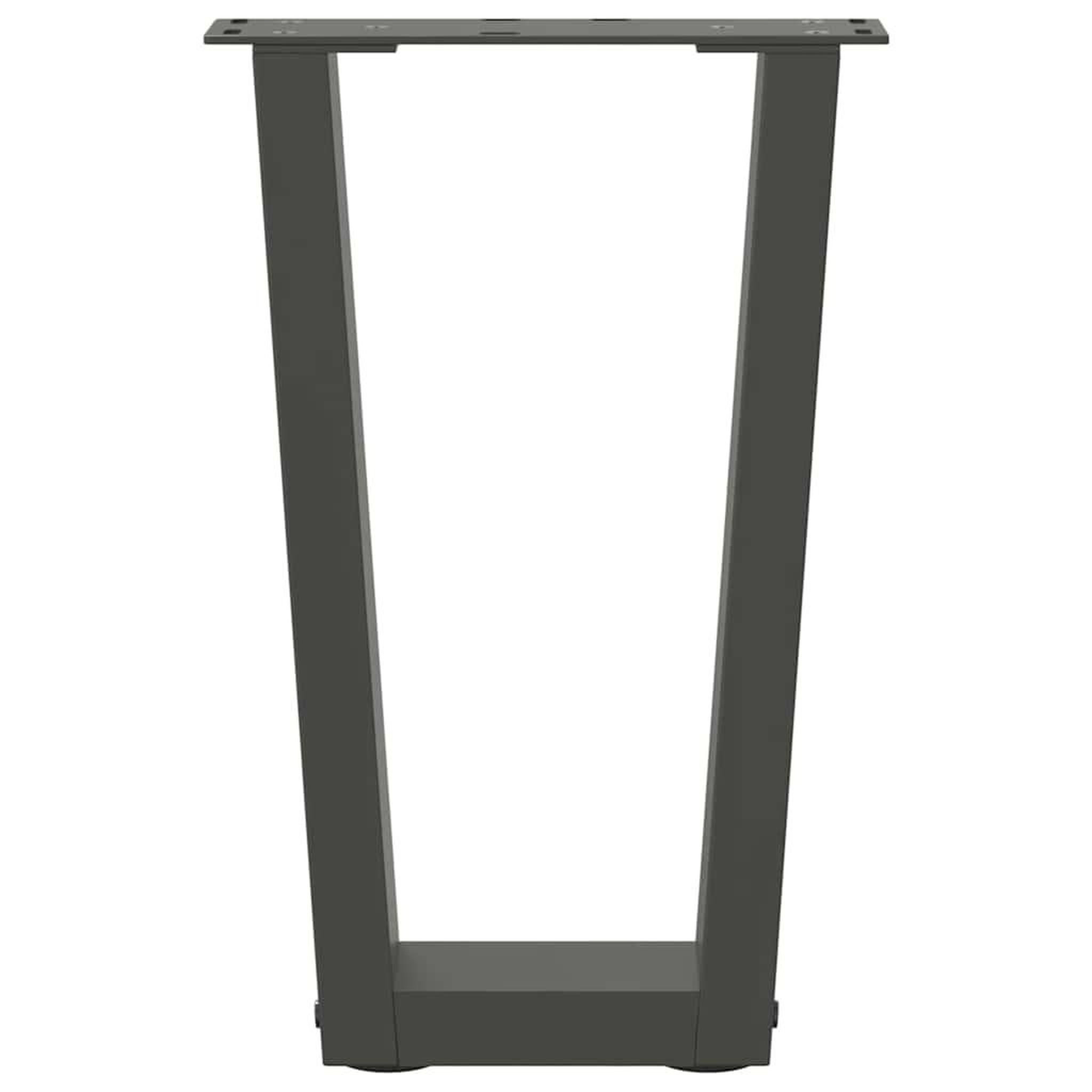 Voir la diapositive 5 : VIDAXL Pieds de table a manger en forme de V 2 pcs anthracite acier