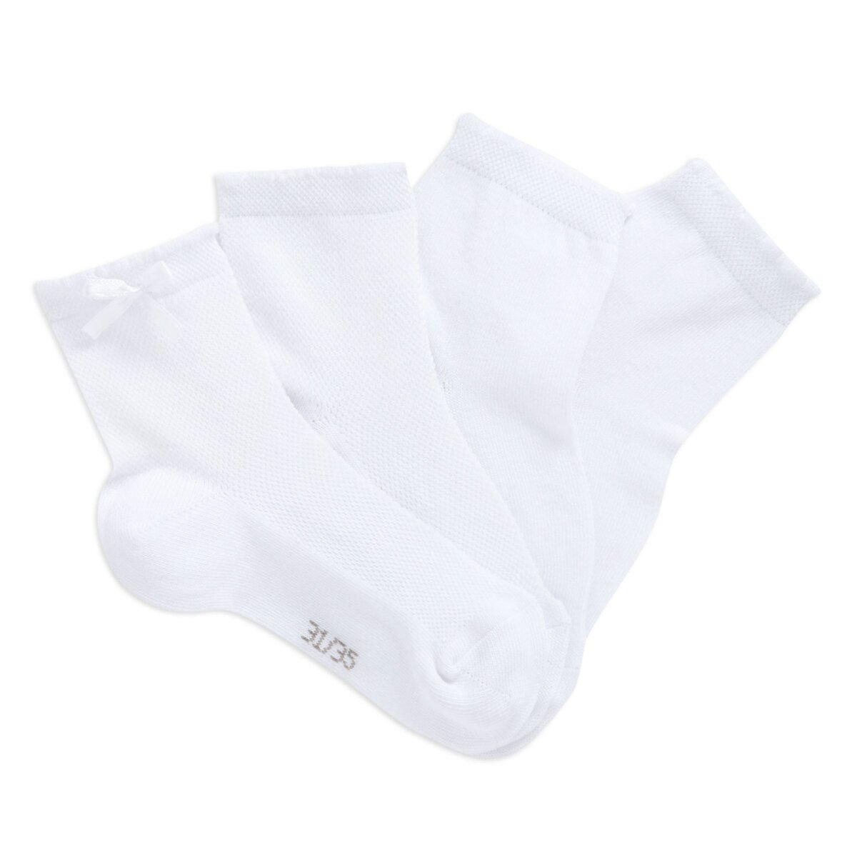 IN EXTENSO Lot de 2 paires de socquettes noeuds fille 