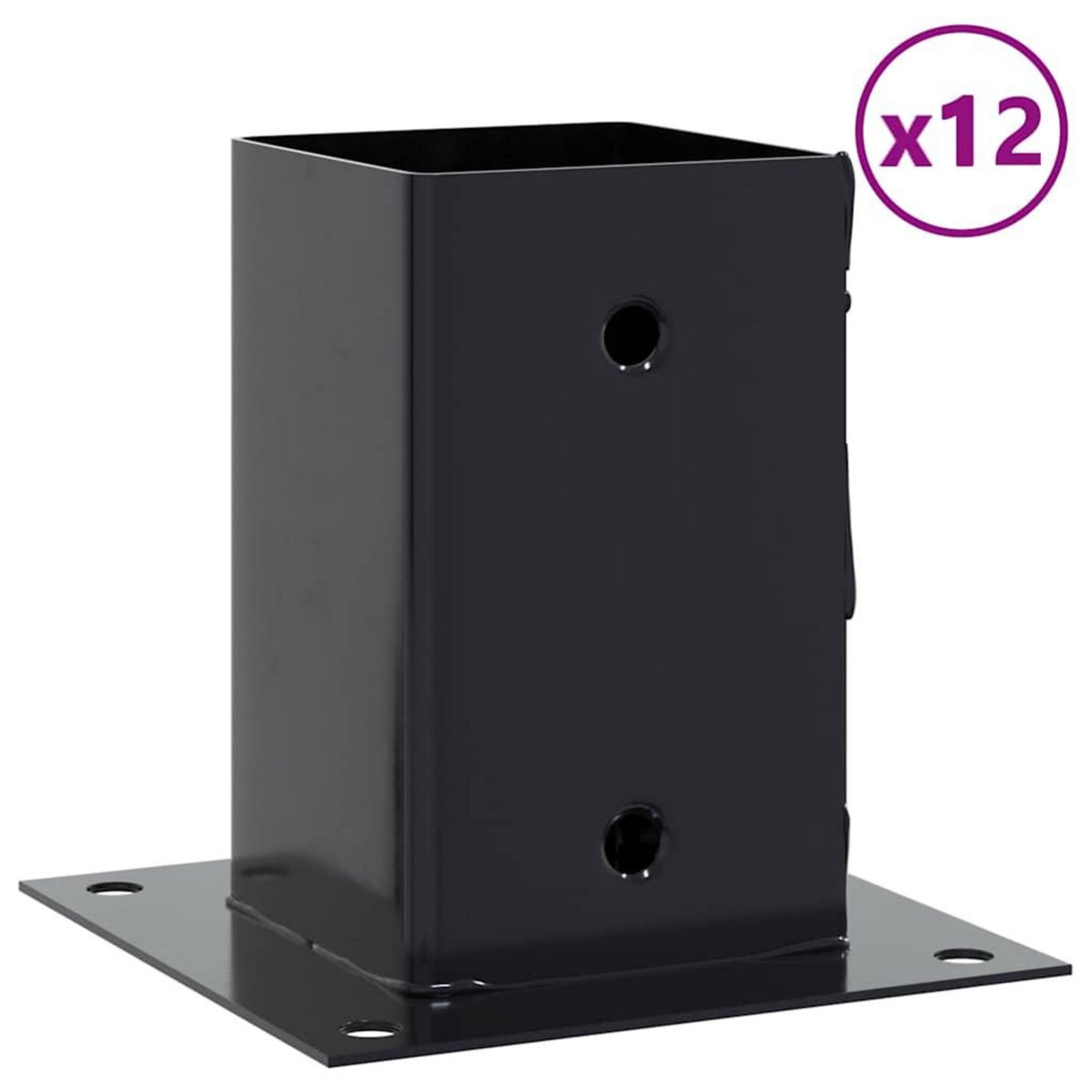 VIDAXL Bases de poteau carrees 12 pcs anthracite 81x81 mm