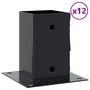Voir la diapositive 2 : VIDAXL Bases de poteau carrees 12 pcs anthracite 81x81 mm