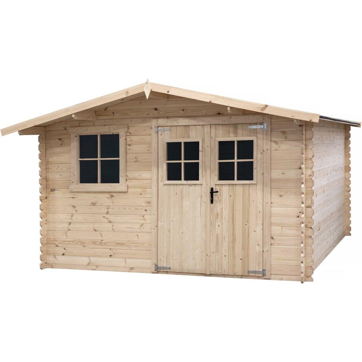 Habitat et Jardin Abri de jardin en bois 14m²  Oz  - 388 x 298 x 225 cm - 28 mm
