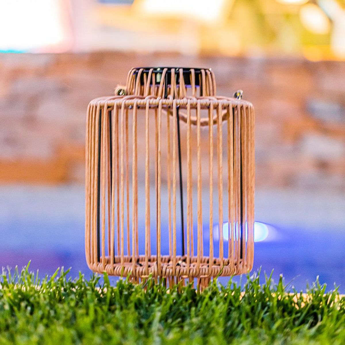 Lumisky Lanterne solaire décorative TENERIFE Marron Poly rotin H30.5cm