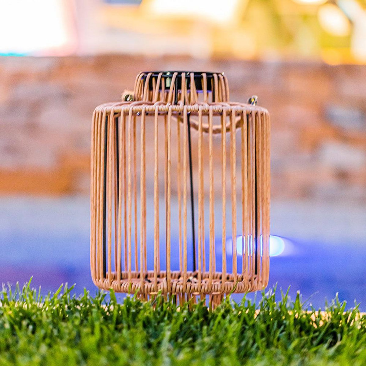 Lumisky Lanterne solaire décorative TENERIFE Marron Poly rotin H30.5cm