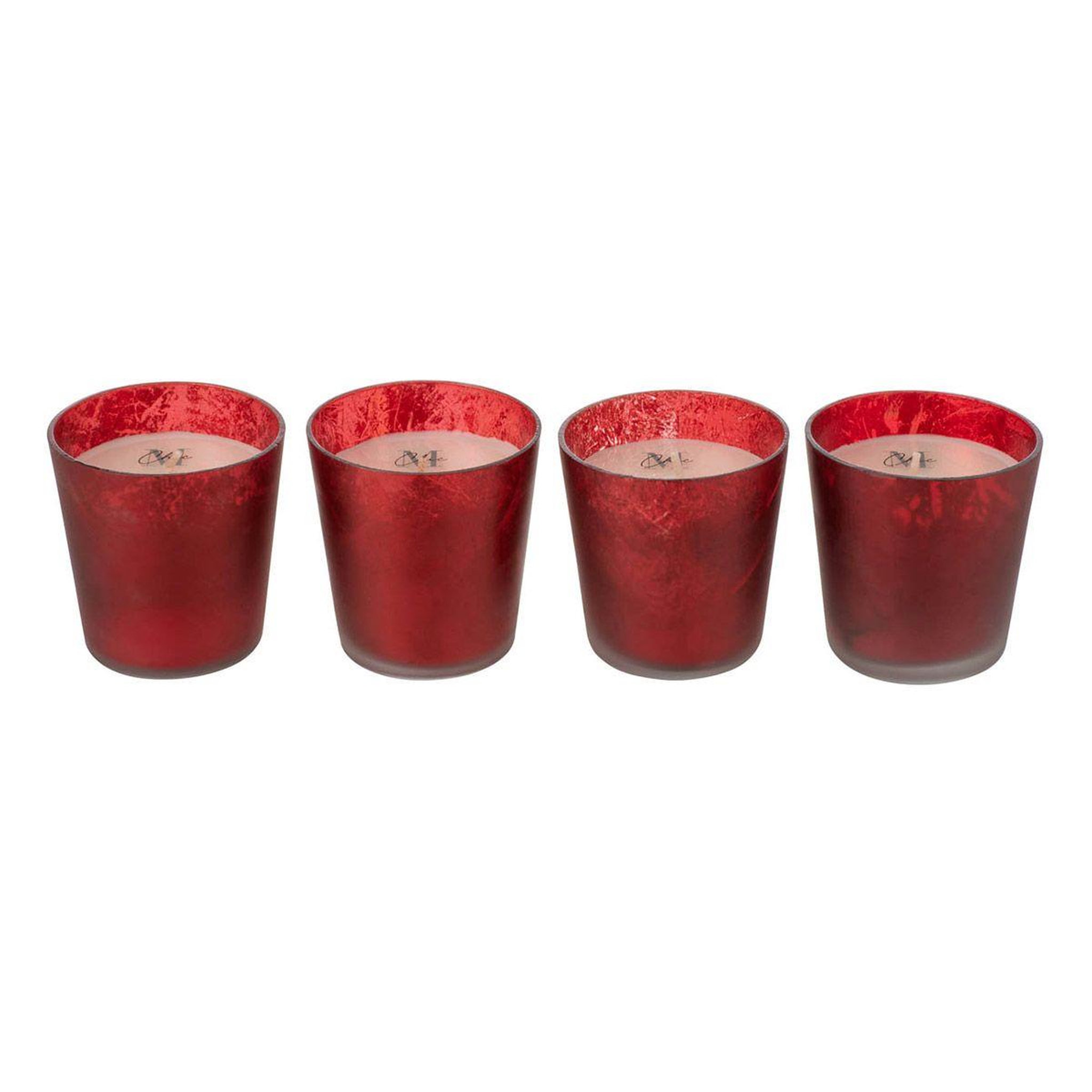 Voir la diapositive 1 : J-LINE Lot de 4 bougies parfumées déco  deluxe  7cm oud amber