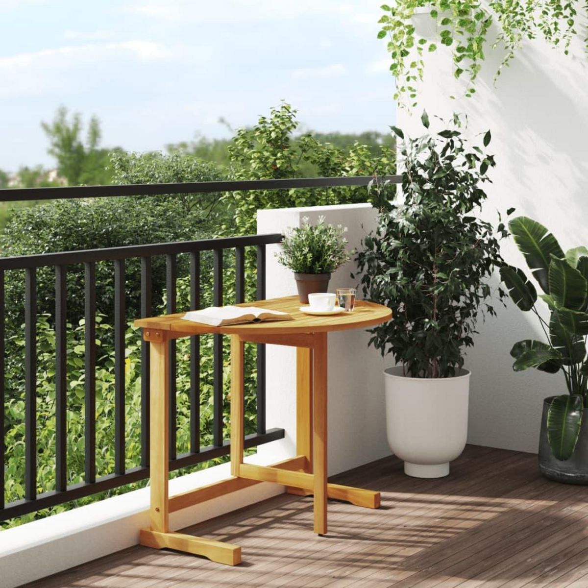 VIDAXL Table pliable de balcon 90x60x72 cm bois d'acacia solide