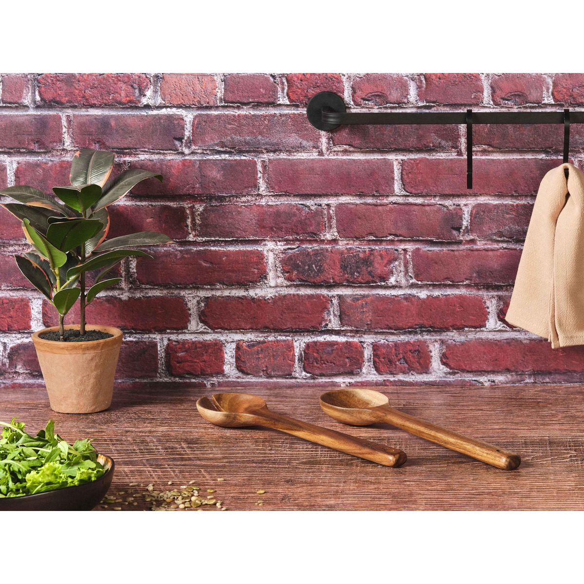 BJORN Couverts à salade en bois d'acacia OLLE