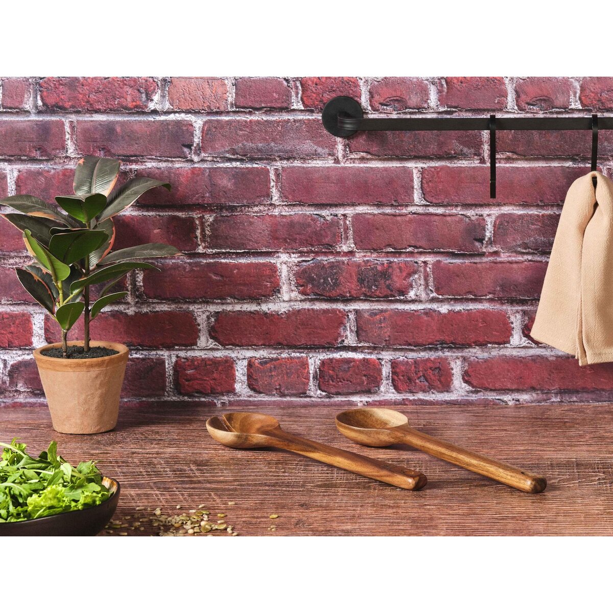 BJORN Couverts à salade en bois d'acacia OLLE