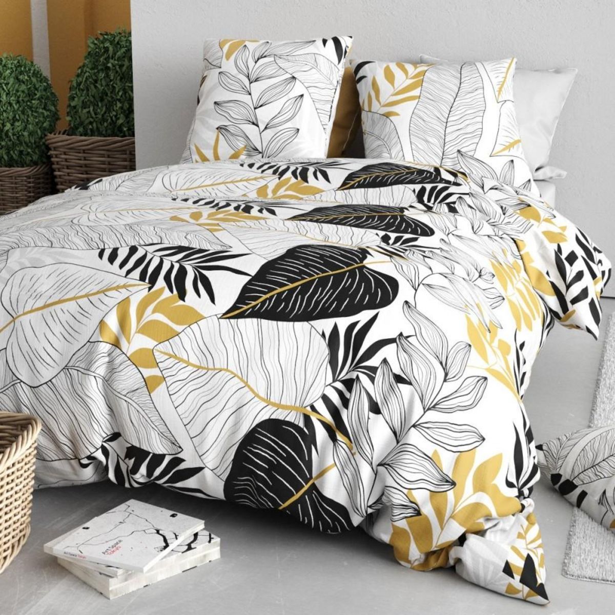 ATELIER DU COTON Housse de couette 260x240 MOANA + 2 taies coton 57 fils