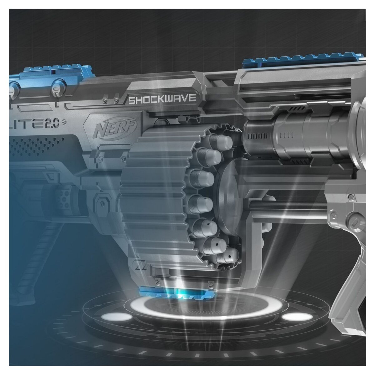 HASBRO Pistolet Nerf Elite 2.0 Commander RD-6 et Fléchettes Nerf Elite Officielles