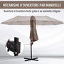Voir la diapositive 5 : OUTSUNNY Parasol déporté grande taille XXL inclinable dim. 4,4L x 2,7l x 2,5H m piètement en acier inclus polyester marron