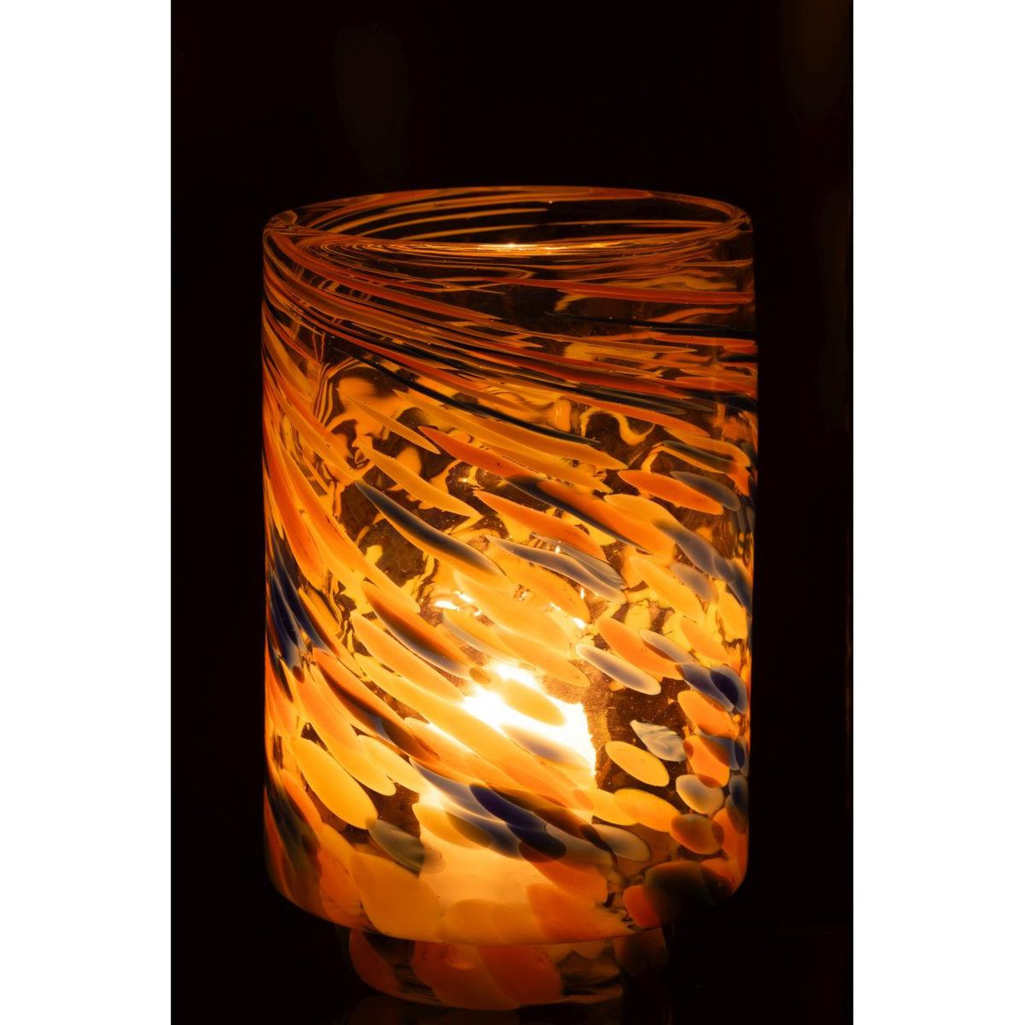 Voir la diapositive 3 : J-LINE Photophore vase en verre  arun  25cm multicolore