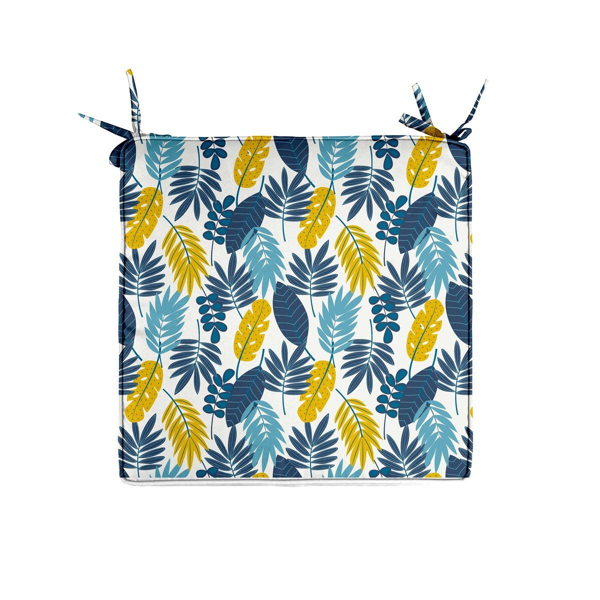 Galette de chaise en coton à nouettes imprimé Floral