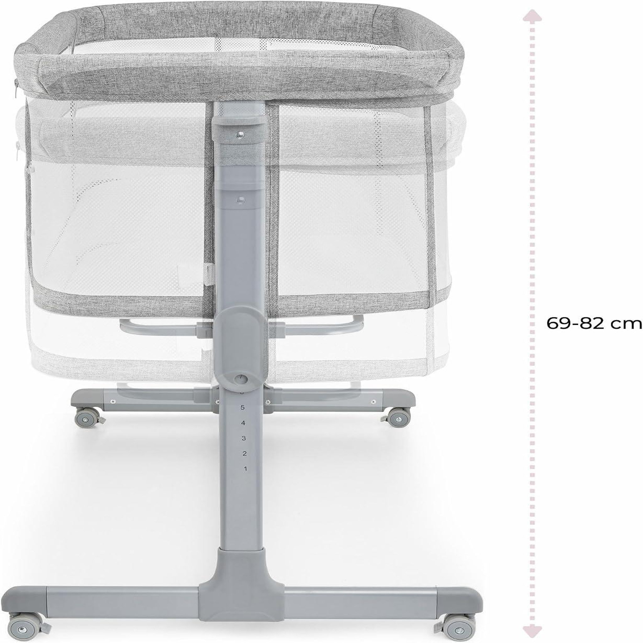 Voir la diapositive 5 : MOBY SYSTEM Lit bébé Cododo 3 en 1, Lit Parapluie Pliable 9 kg, Réglage 7 Niveaux, 4 Roues, Paroi Amovible