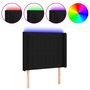 Voir la diapositive 2 : VIDAXL Tete de lit a LED Noir 103x16x118/128 cm Tissu