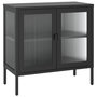 Voir la diapositive 1 : VIDAXL Buffet noir 70x35x70 cm verre et acier