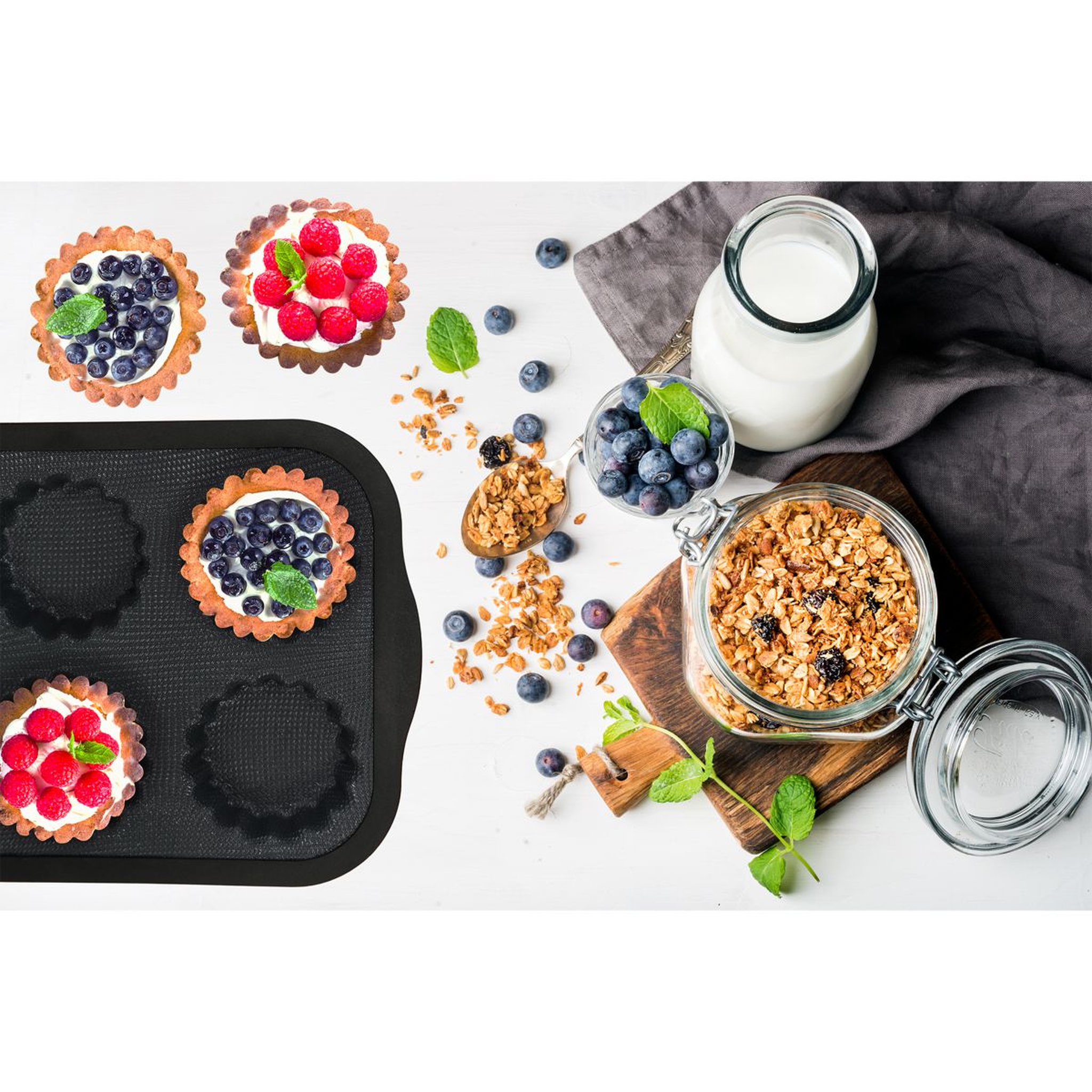 Moule 6 tartelettes en silicone et fibre de verre