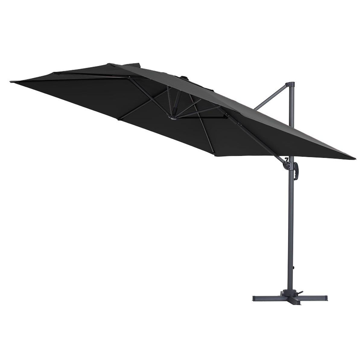 Habitat et Jardin Parasol jardin déporté alu  Sun 3  3 x 3 m - Noir