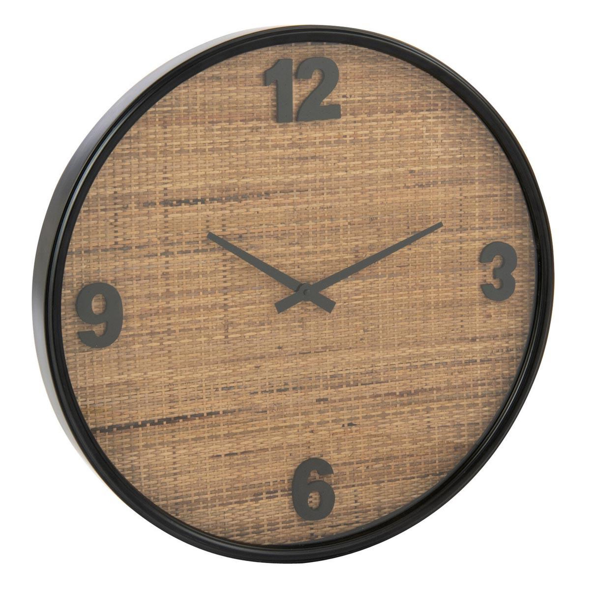 J-LINE Horloge murale en rotin  automn  60cm marron