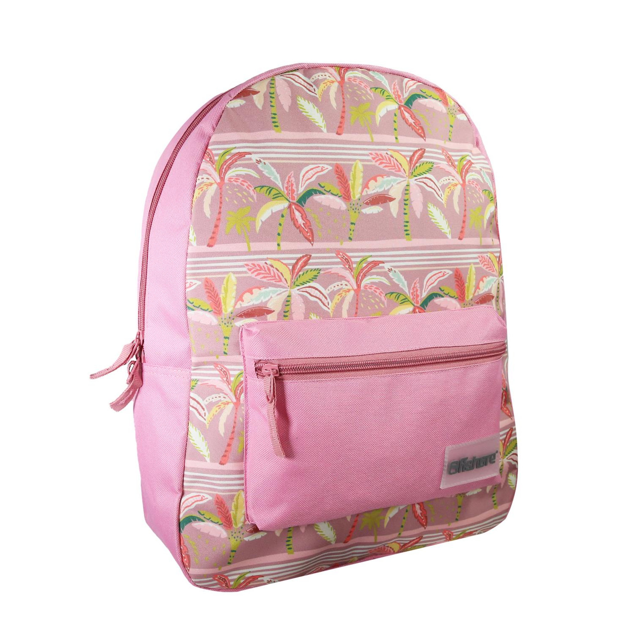 Voir la diapositive 2 : Bagtrotter Sac à dos rose palmiers Offshore 1 compartiment- Bagtrotter