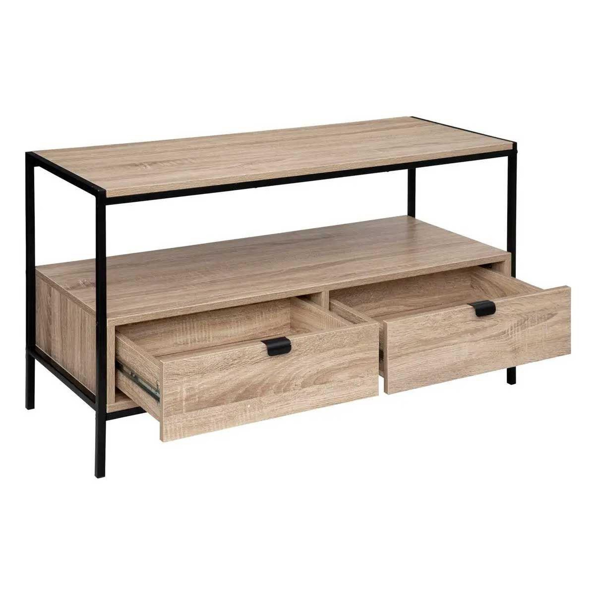 Voir la diapositive 2 : FIVE Meuble tv 2 tiroirs design  aliaj  100cm beige