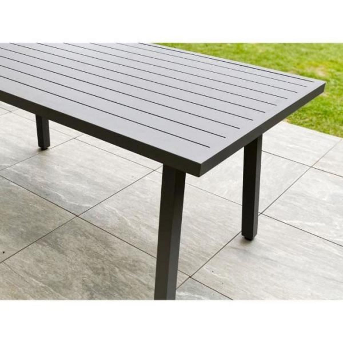 DCB GARDEN Ensemble repas de jardin ANTALYA 9 places en aluminium - GRIS ANTHRACITE