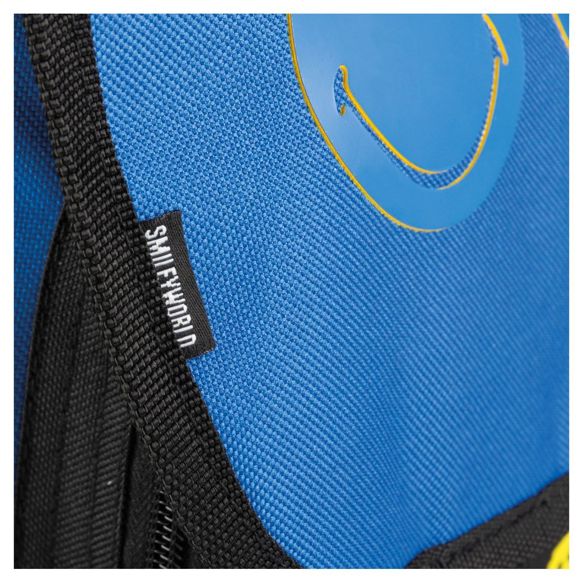 Smiley Cartable 41 cm CM1/CM2 noir et bleu motifs smileys