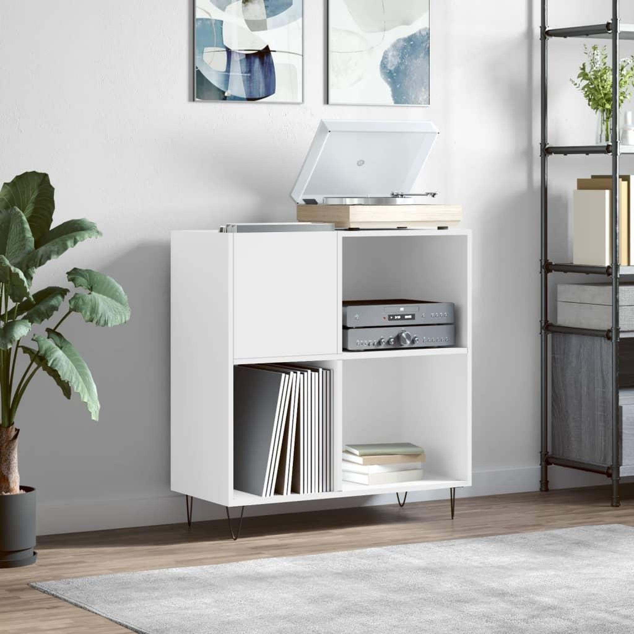 VIDAXL Armoire a disques blanc 84,5x38x89 cm bois d'ingenierie