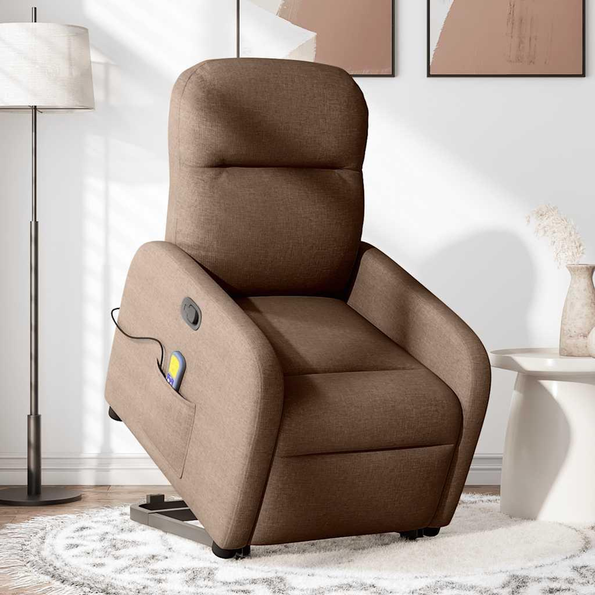 Voir la diapositive 2 : VIDAXL Fauteuil de massage inclinable Marron Tissu