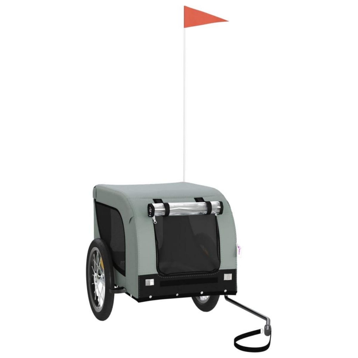 VIDAXL Remorque de velo pour animaux de compagnie gris et noir