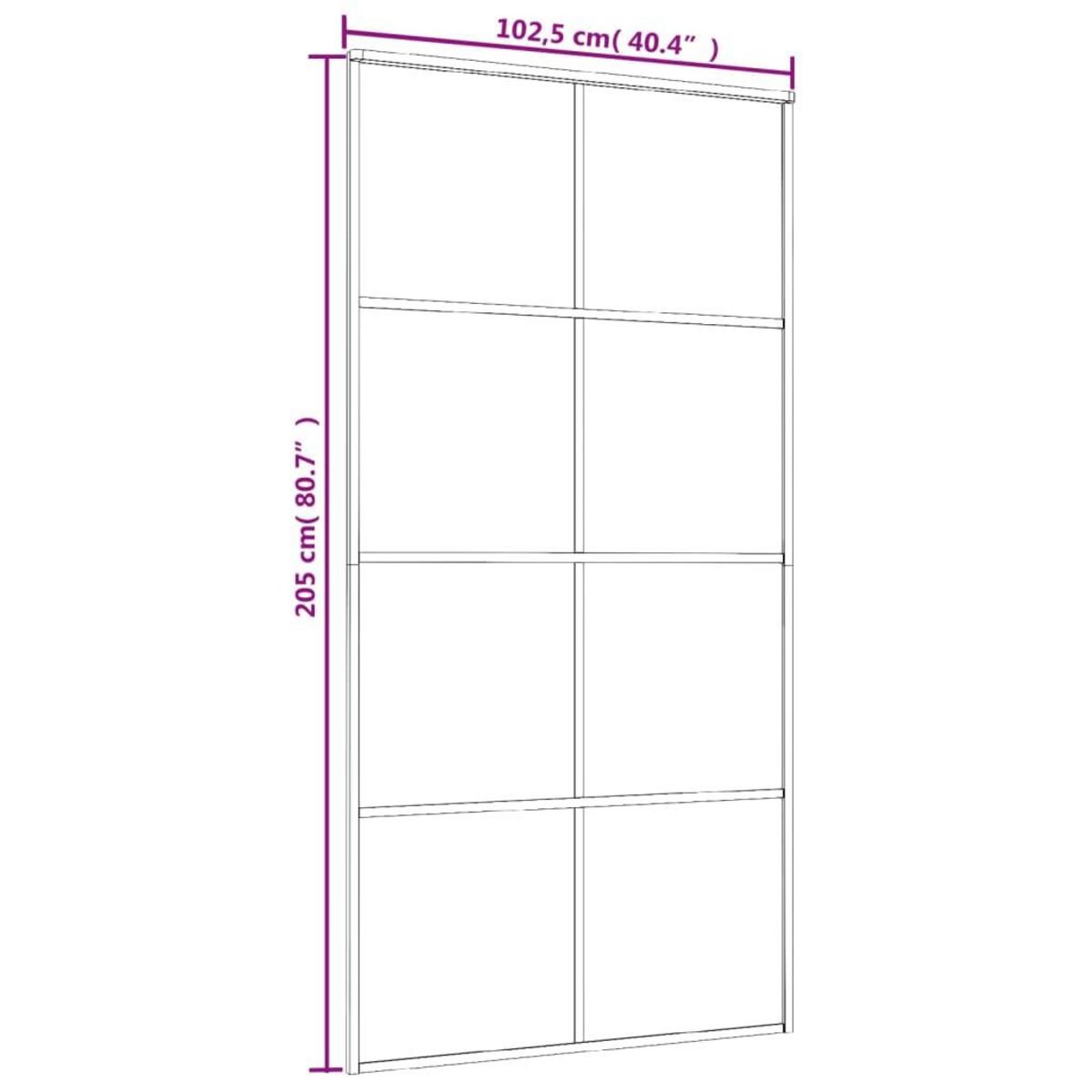 VIDAXL Porte coulissante Verre ESG et aluminium 102,5x205 cm Blanc