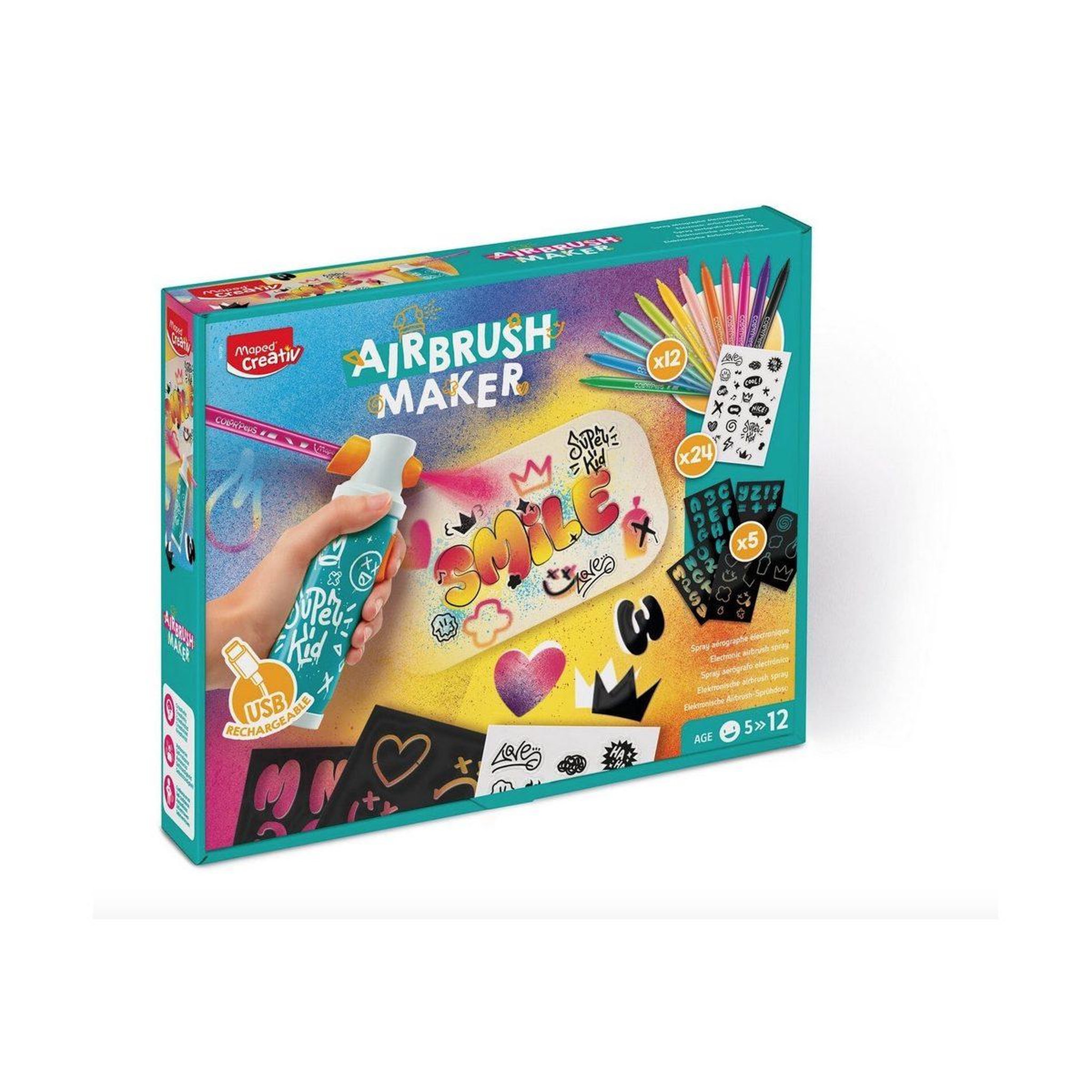 MAPED Airbrush maker - coffret aerographe pour enfant